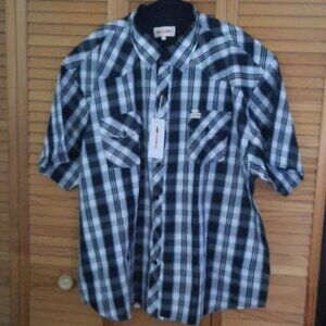 Kamro Streetwear Short Sleeve Double Breasted Pocket Button Up Shirt Size 5XL